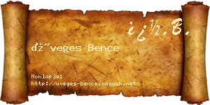 Üveges Bence névjegykártya